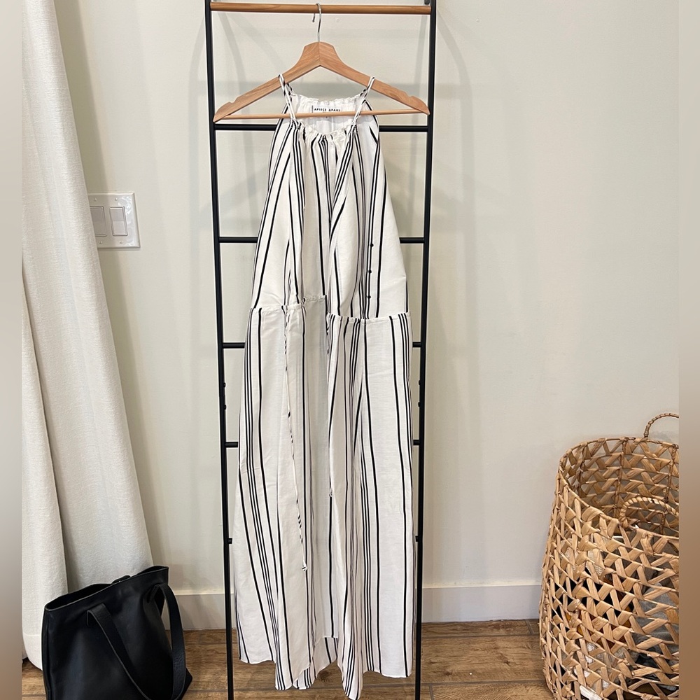 APIECE APART Himalaya Striped Linen and Silk Blend Maxi